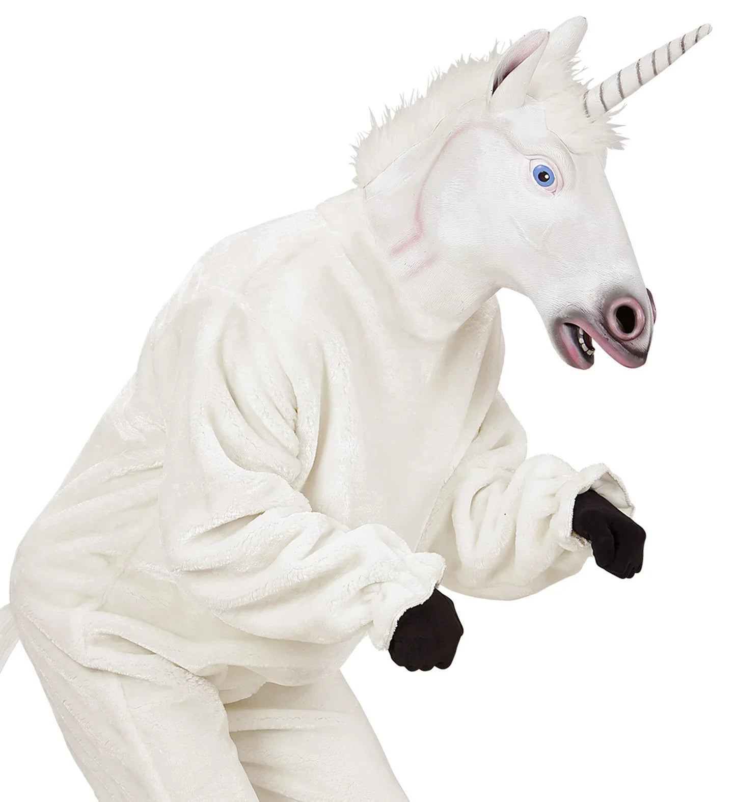 Máscara de Unicornio Blanco de Látex con Pelo Unicornio Widmann