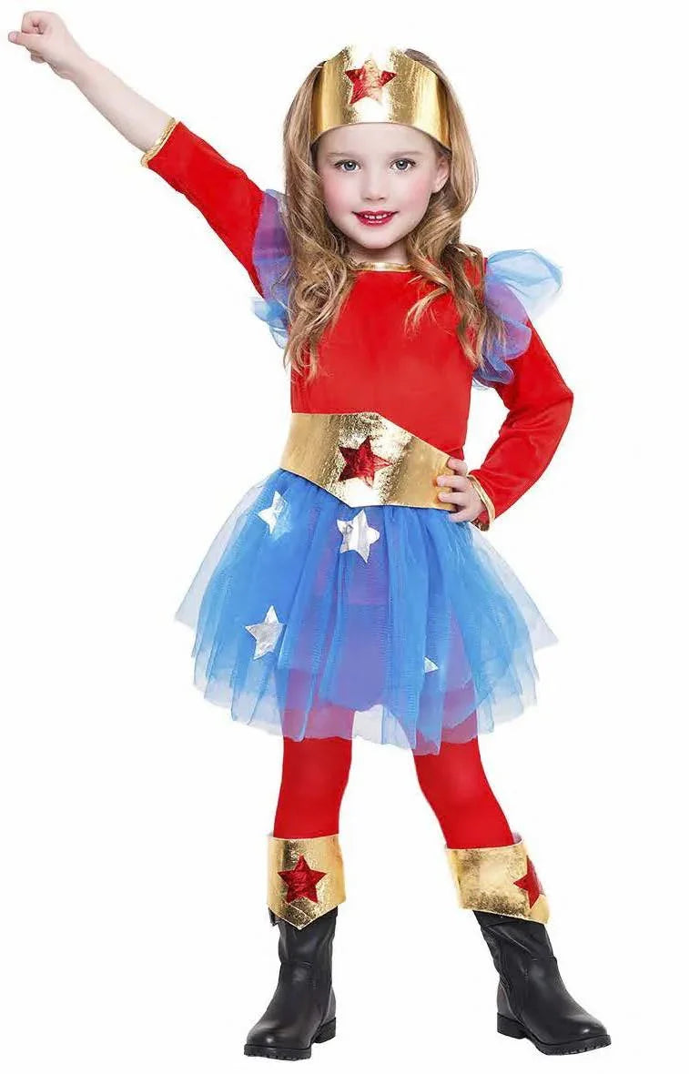 Disfraz de Wonder Lady para Niña Superhéroes Infantiles Kimokawaii