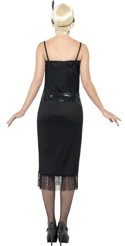 Disfraz de Charlestón Negro para Mujer Años 20 Charleston y Gangster Smiffys