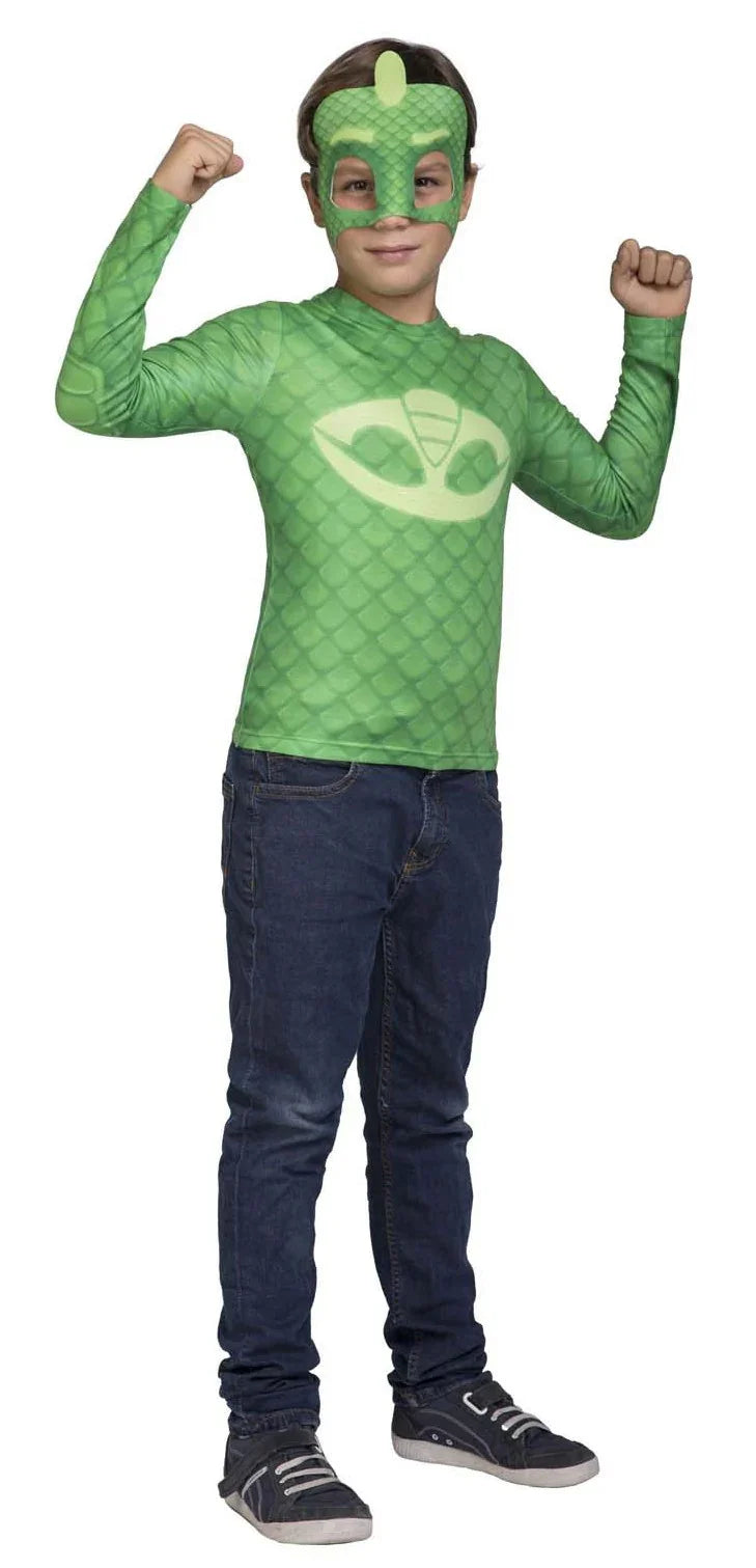 Kit disfraz de Gekko PJ Masks Infantil PJ Masks: Gatuno, Buhíta y Gekko Viving
