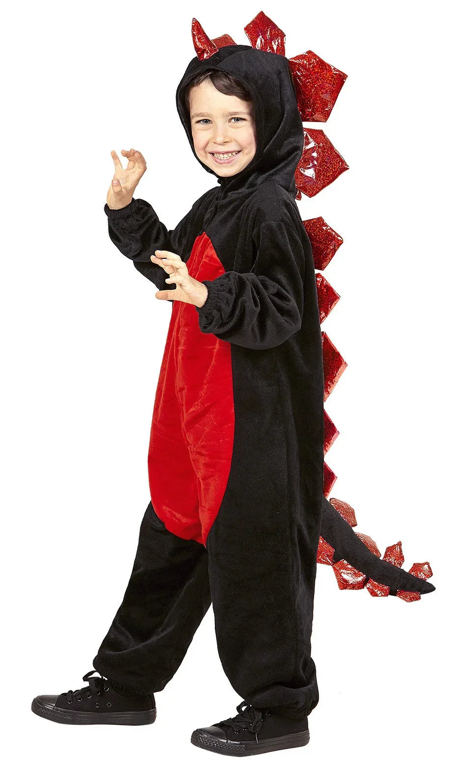 Disfraz de Dinosaurio Negro y Rojo para Niño Dragón y Dinosaurio Widmann