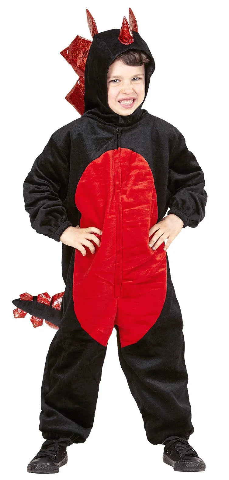 Disfraz de Dinosaurio Negro y Rojo para Niño Dragón y Dinosaurio Widmann