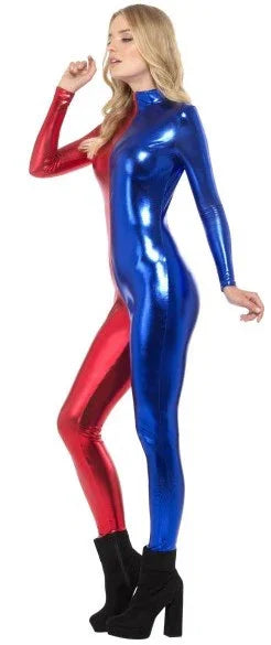 Malla de Harley Villana Roja y Azul para Mujer Harley Quinn Smiffys