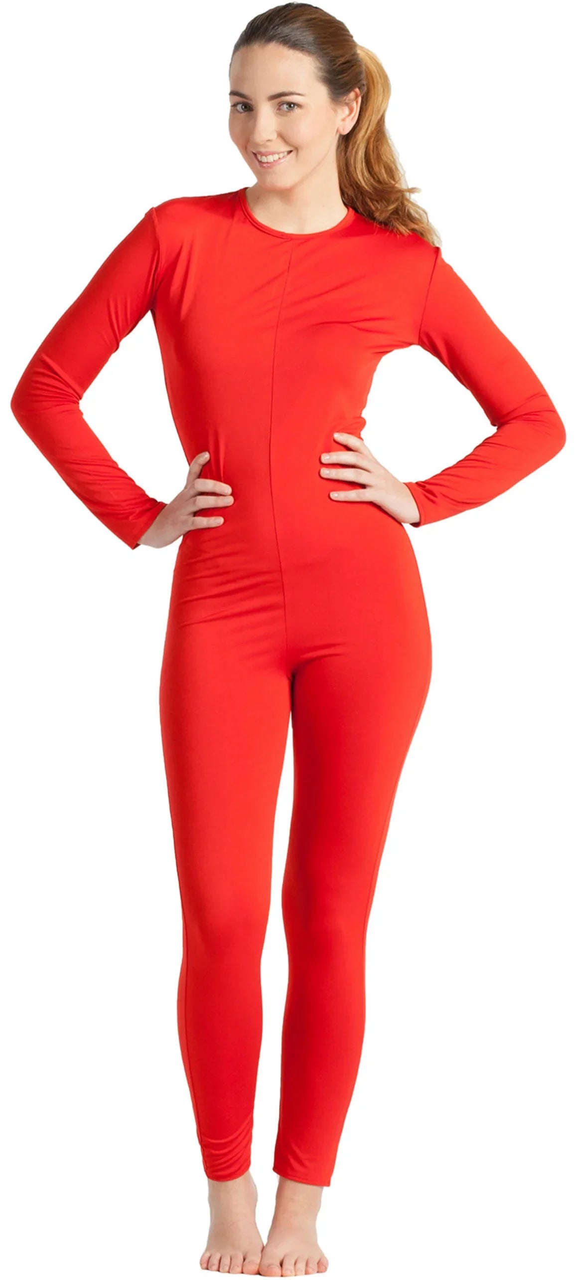 Malla de Cuerpo Entero Roja para Mujer Mallas y Maillots Kimokawaii