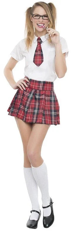 Disfraz de Colegiala Rojo para Mujer Adultos Kimokawaii