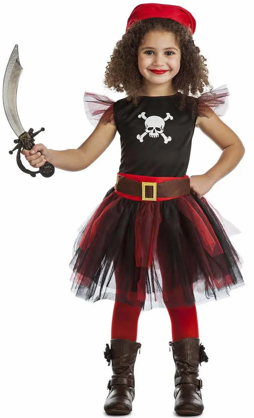 Disfraz de Pirata con Tutú para Niña Piratas Infantiles Kimokawaii