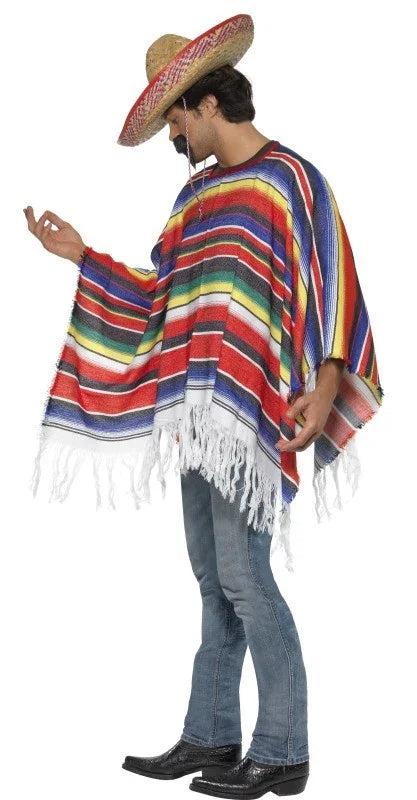 Poncho Mexicano Multicolor para Adulto Mexicanos Smiffys