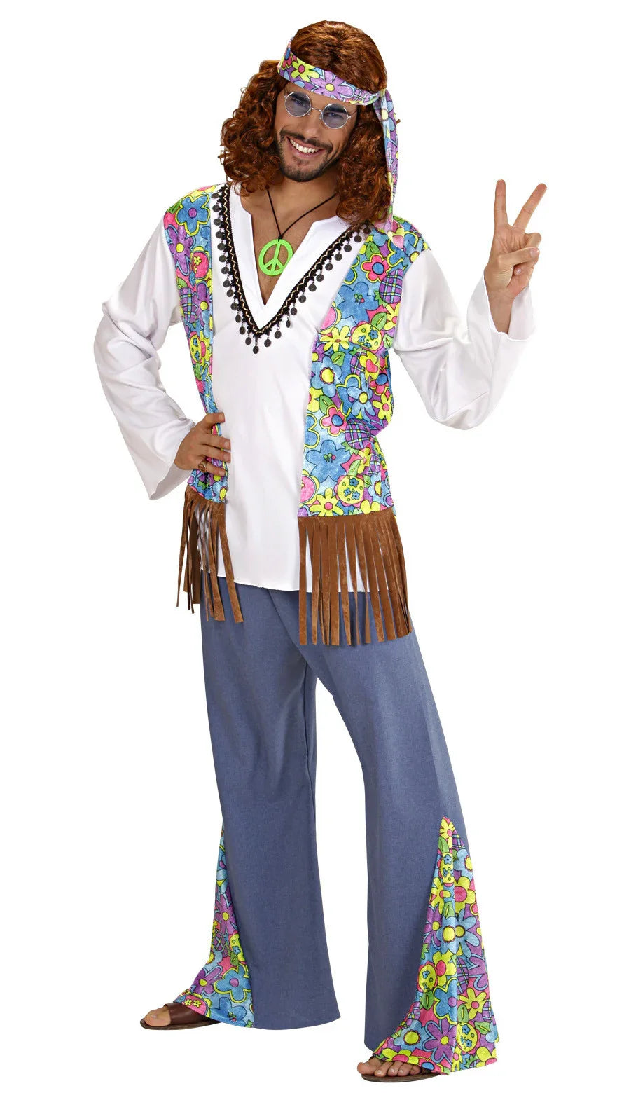 Disfraz de Hippie con Chaleco Adultos Widmann