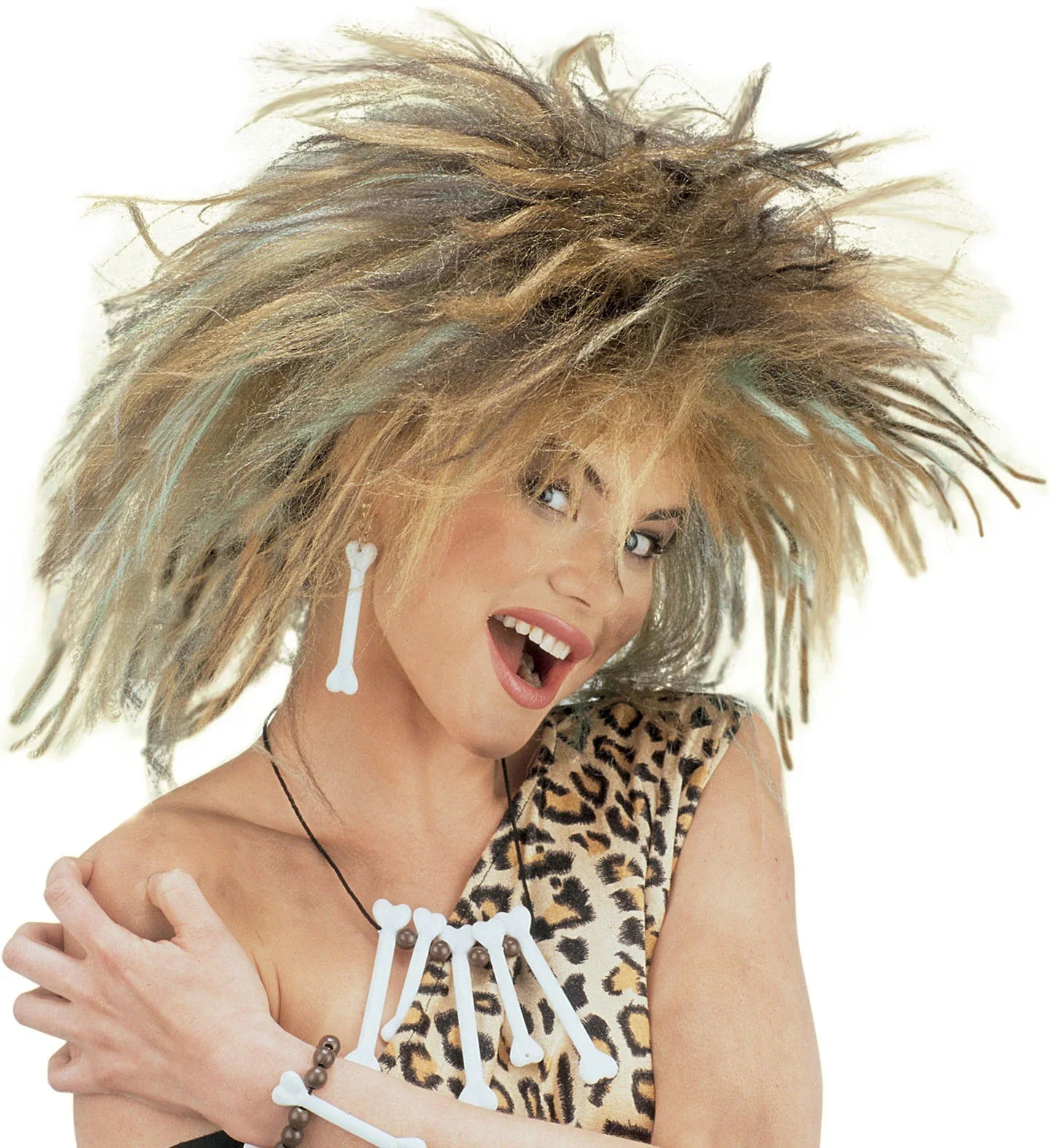 Peluca de Cavernícola Castaña con Mechas COMPLEMENTOS Widmann