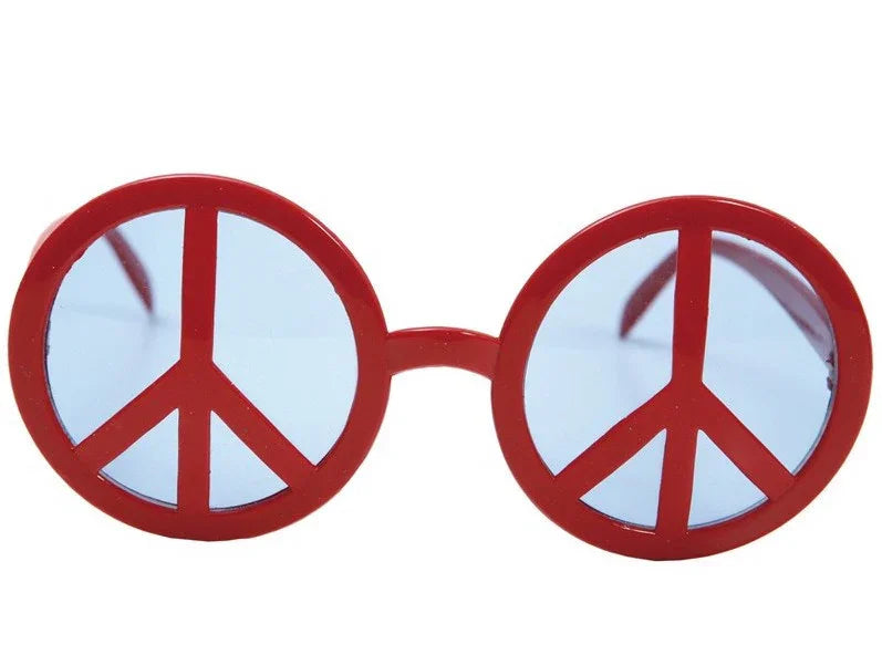 Gafas con el Símbolo de la Paz Rojas Complementos Hippies Viving