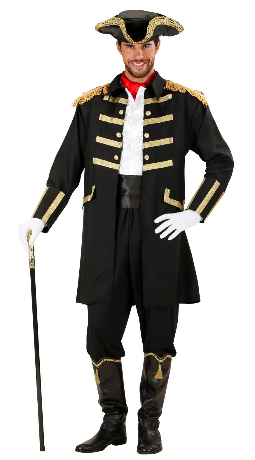 Disfraz de Capitán Pirata Negro para Adulto Pirata Widmann