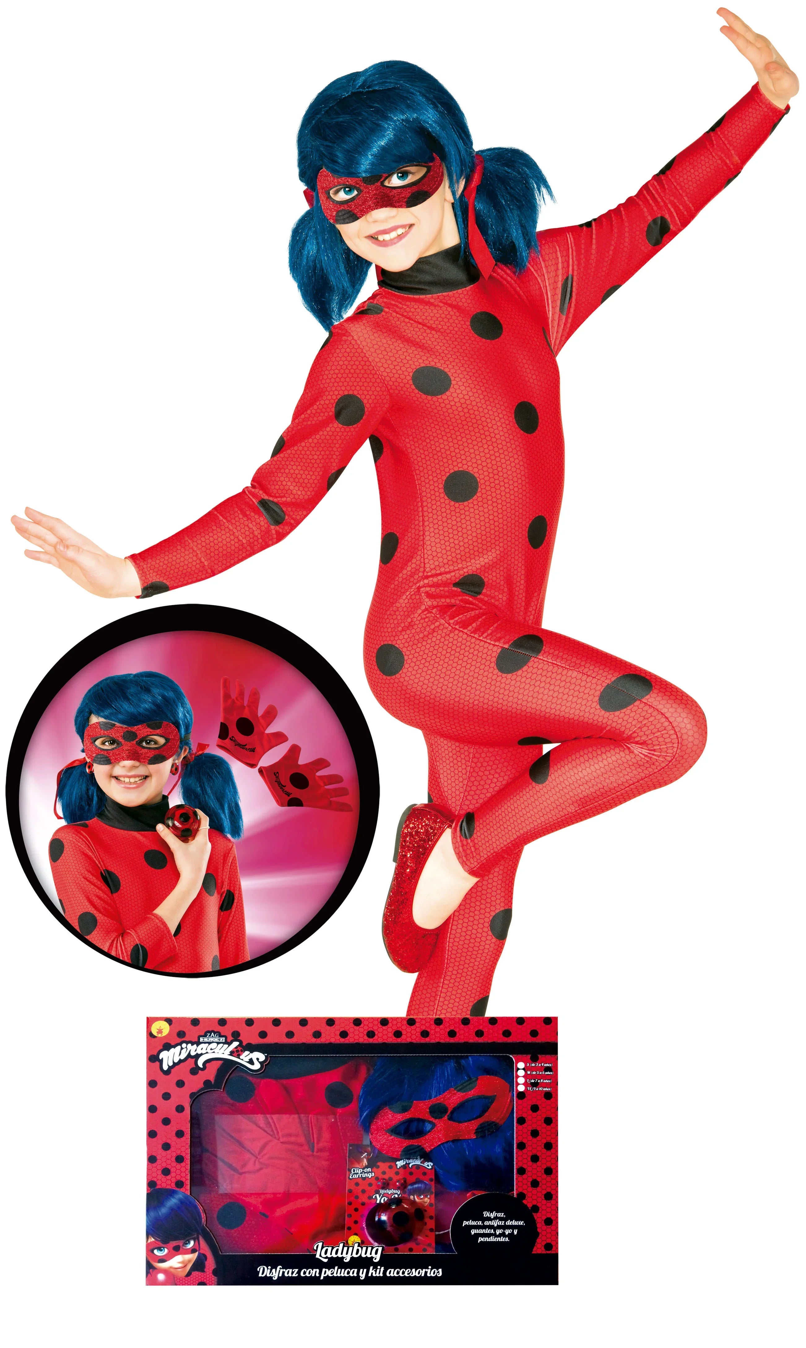 Disfraz de Ladybug para Niña con Accesorios LadyBug y CatNoir Rubies