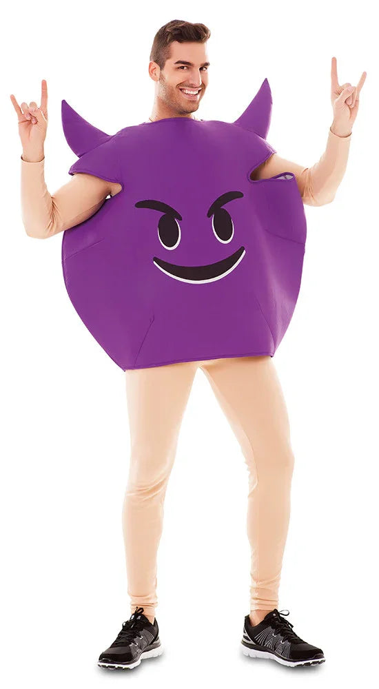 Disfraz de Emoticono de Diablo Morado para Adulto Emoticonos EuroCarnavales