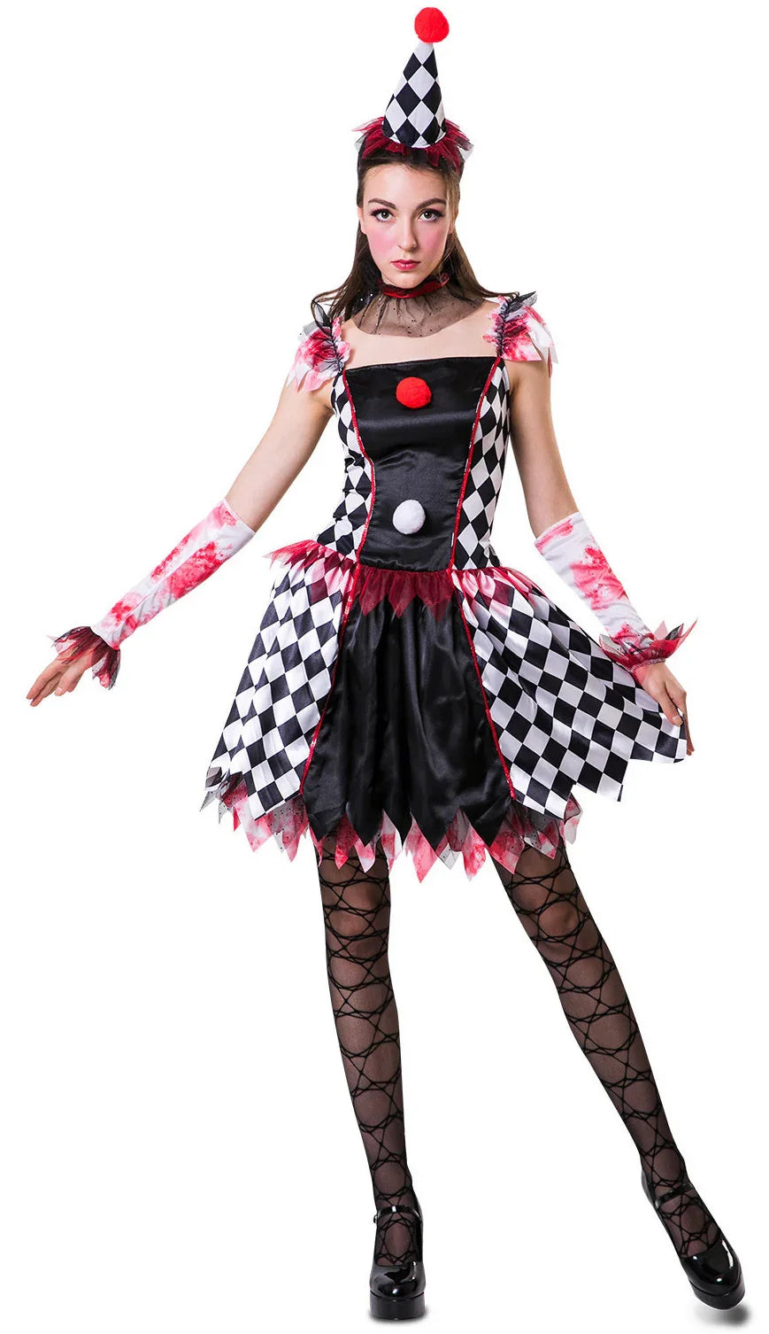 Disfraz de Arlequín Asesino para Mujer Arlequines y Bufones Viving