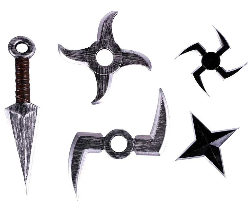 Set de Armas Ninja con Cuchillo Kunai y Shuriken Ninjas EuroCarnavales