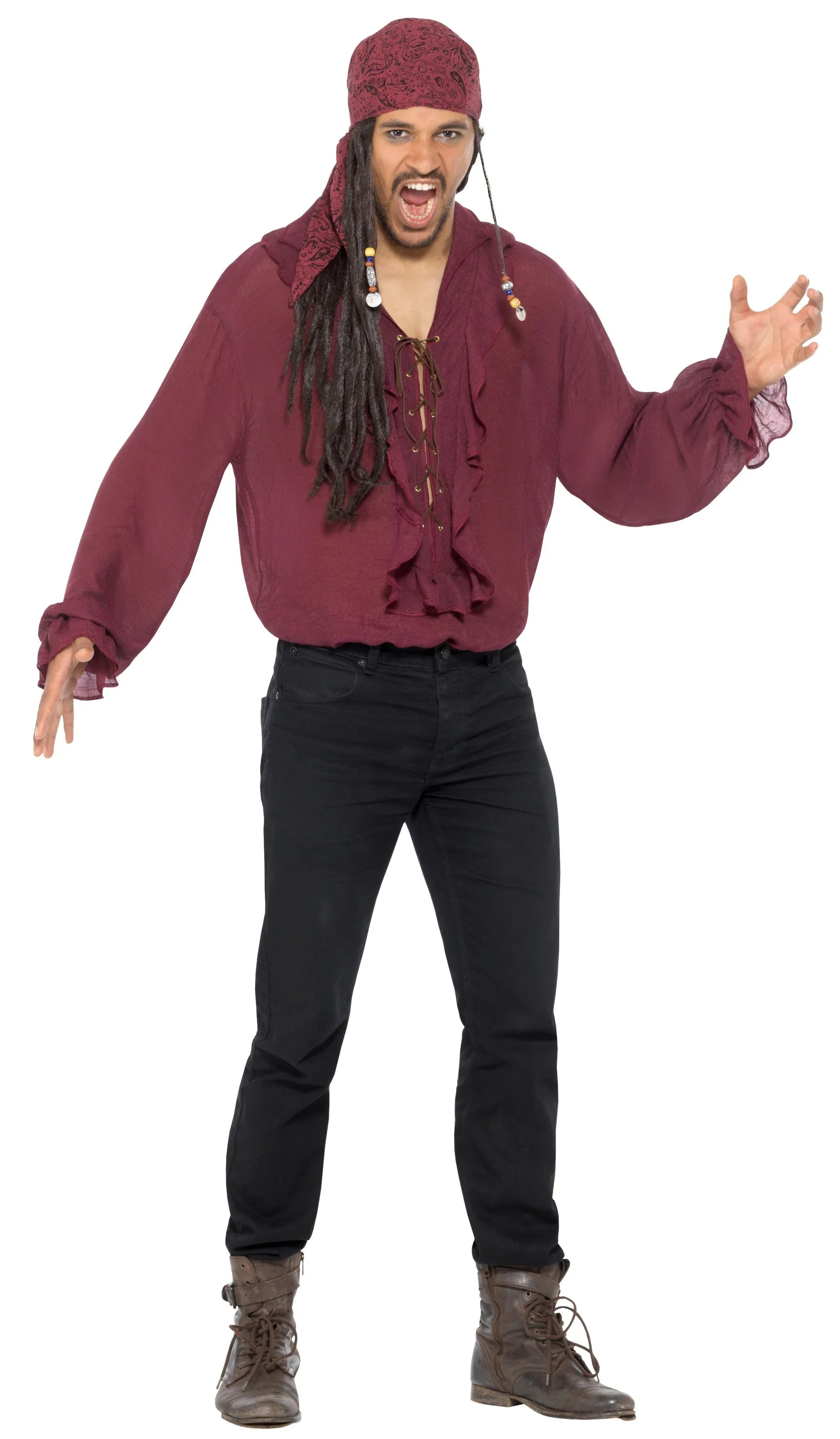 Camisa Pirata Granate para Adulto Complementos Piratas Smiffys