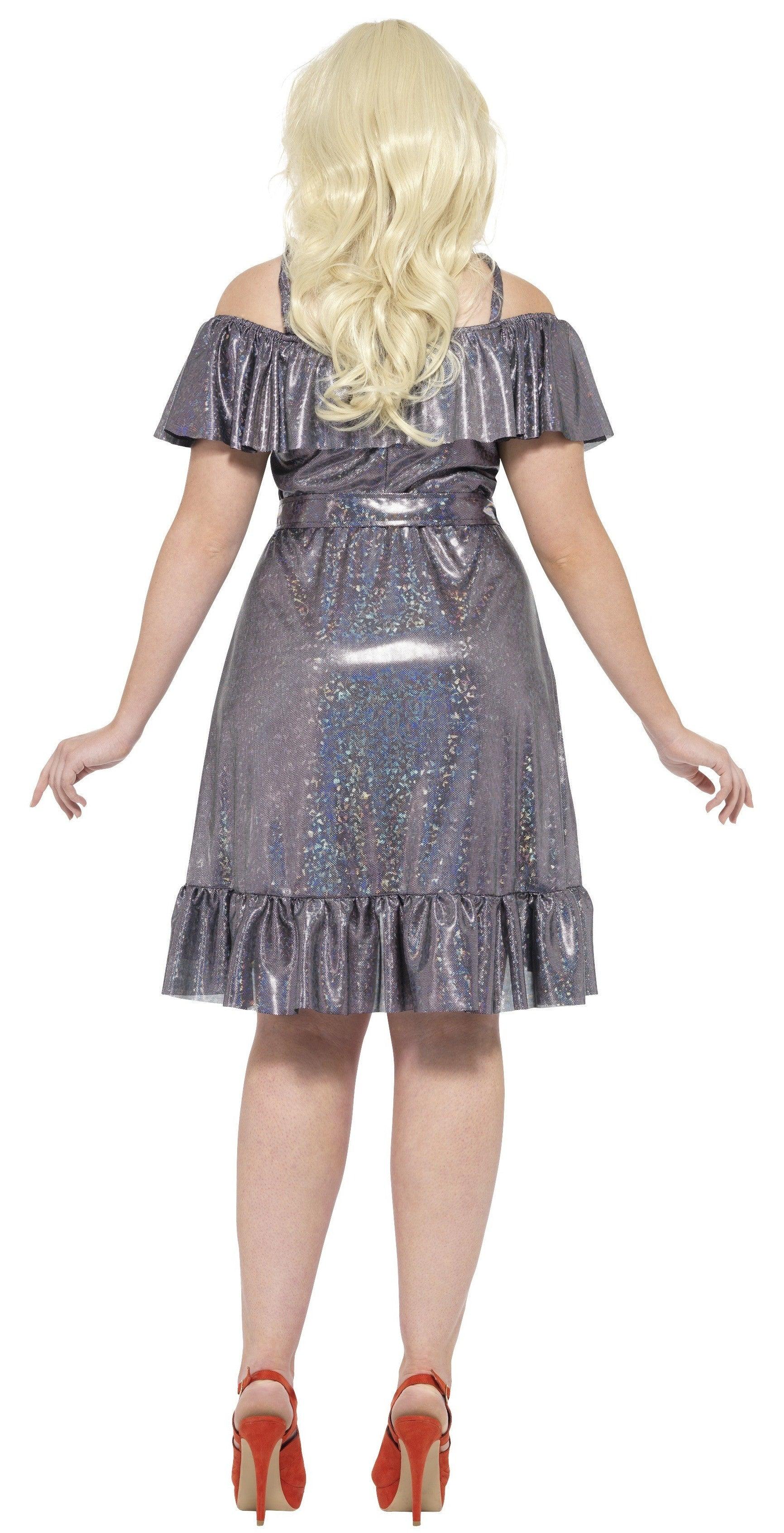 Disfraz Disco Plateado en Talla Grande para Mujer Disco Smiffys