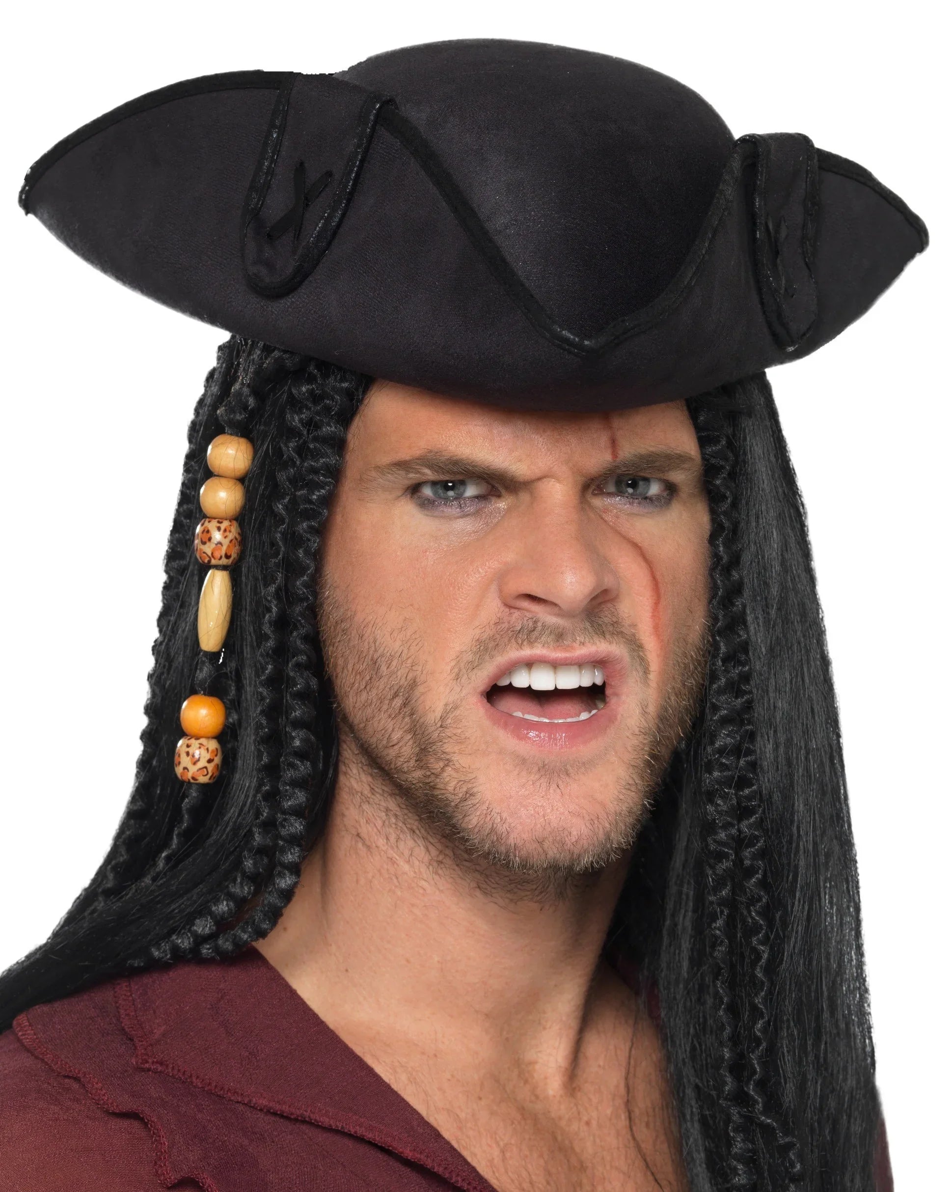 Sombrero de Capitán Pirata Negro Complementos Piratas Smiffys