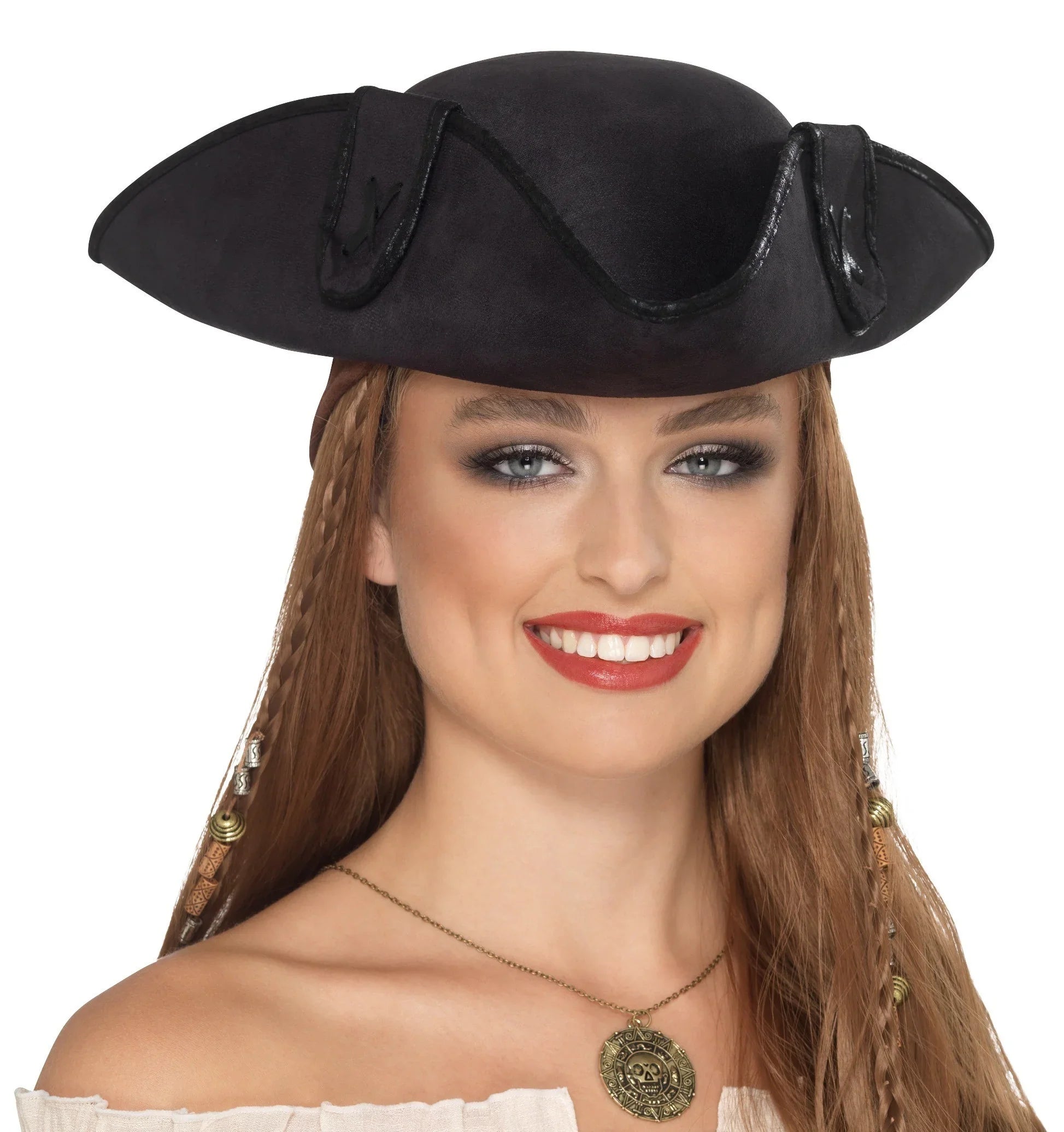 Sombrero de Capitán Pirata Negro Complementos Piratas Smiffys