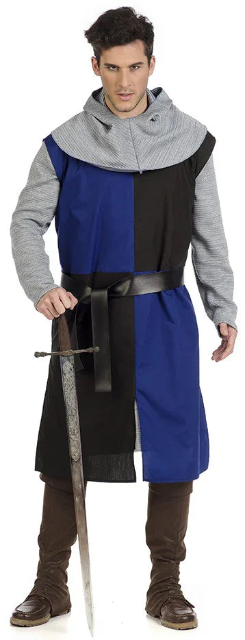 Disfraz de Caballero Cruzado Medieval Azul para Hombre Caballeros y Cruzados Medievales Limit Sport