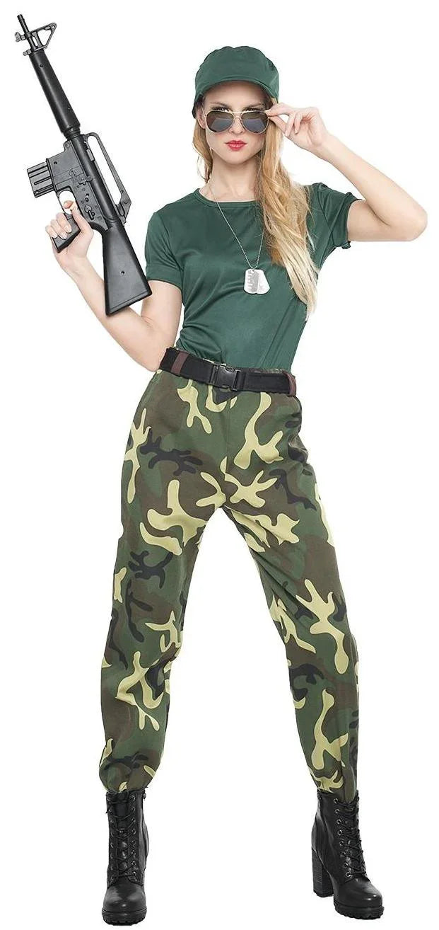 Disfraz de Militar de Camuflaje para Mujer Camuflaje Kimokawaii