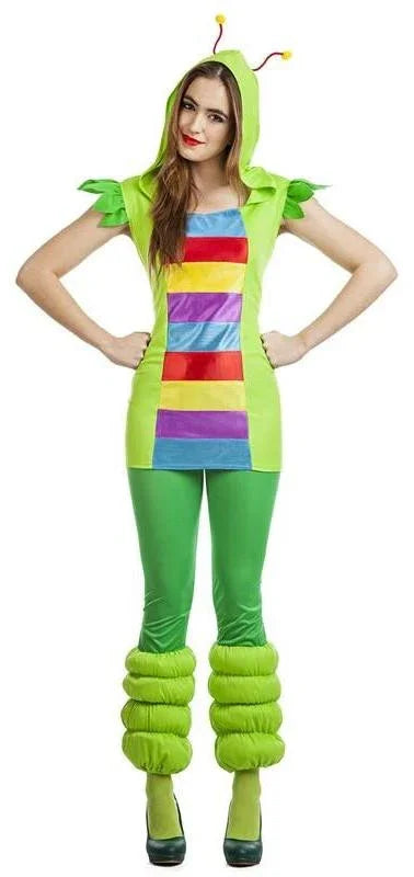 Disfraz de Gusano Colorido para Mujer Gusanos Kimokawaii