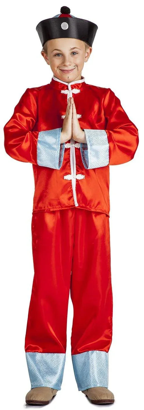 Disfraz de Chino con Sombrero para Niño Chinos Kimokawaii