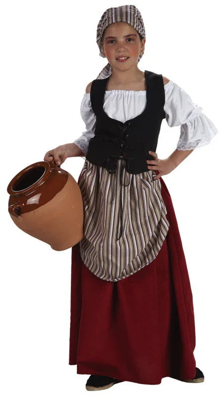 Disfraz de Mesonera Medieval para Niña Taberneras y Campesinas Medievales El Rey del Carnaval