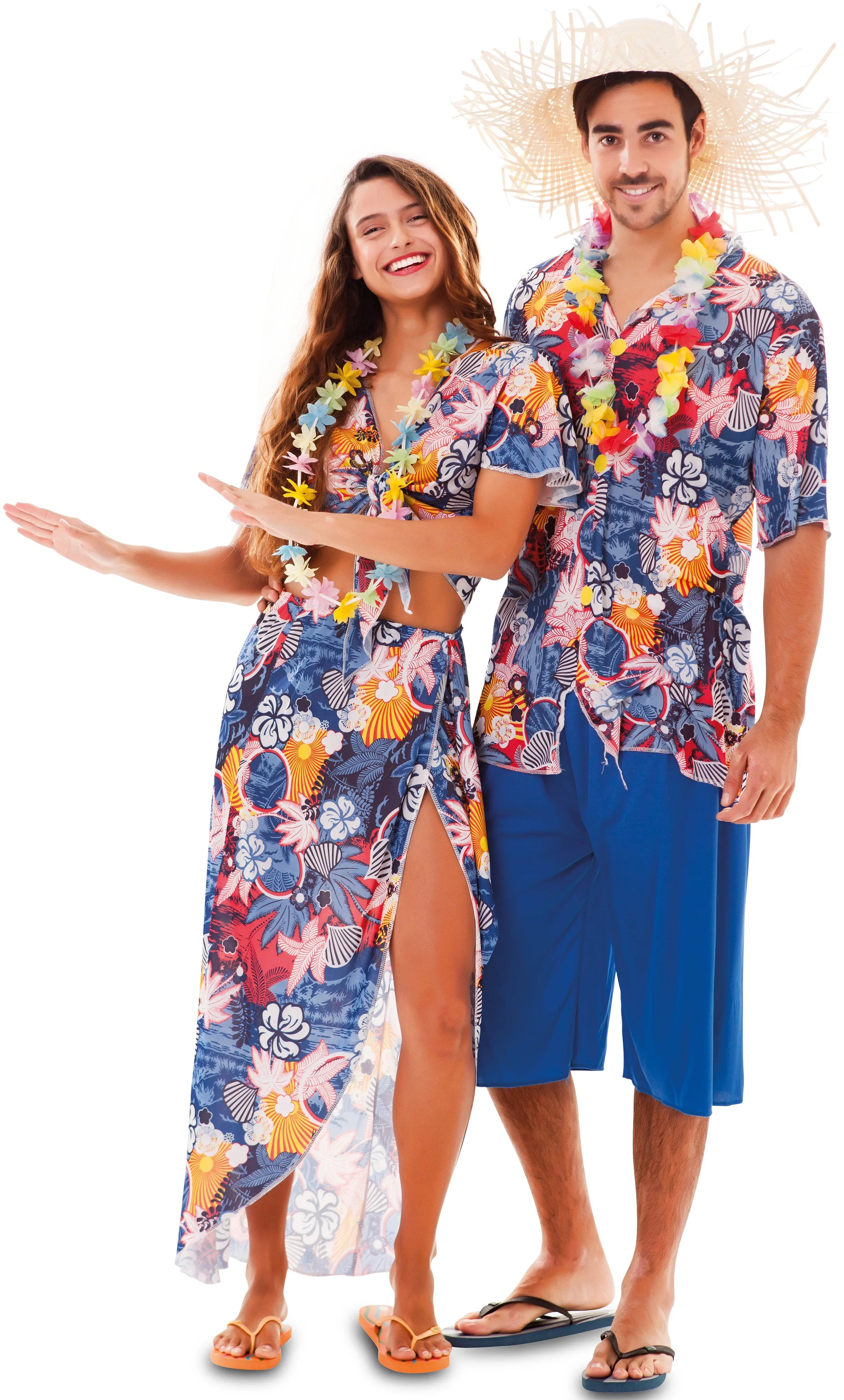Disfraz de Hawaiano Azul para Hombre Hawaianos EuroCarnavales