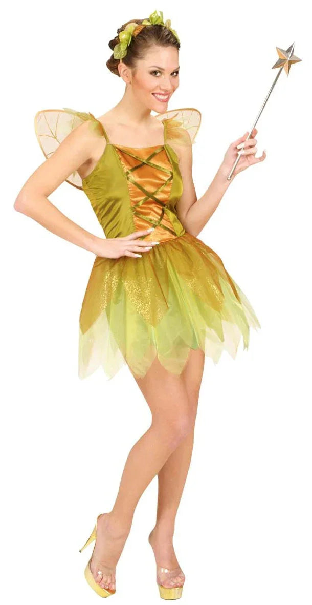 Disfraz de Hada Dorada del Bosque para Mujer Hadas, Duendes y Elfos Widmann