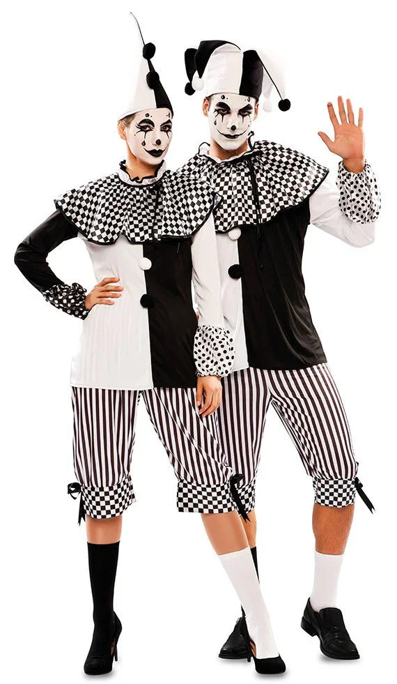 Disfraz de Arlequín Blanco y Negro para Hombre Arlequines y Bufones EuroCarnavales