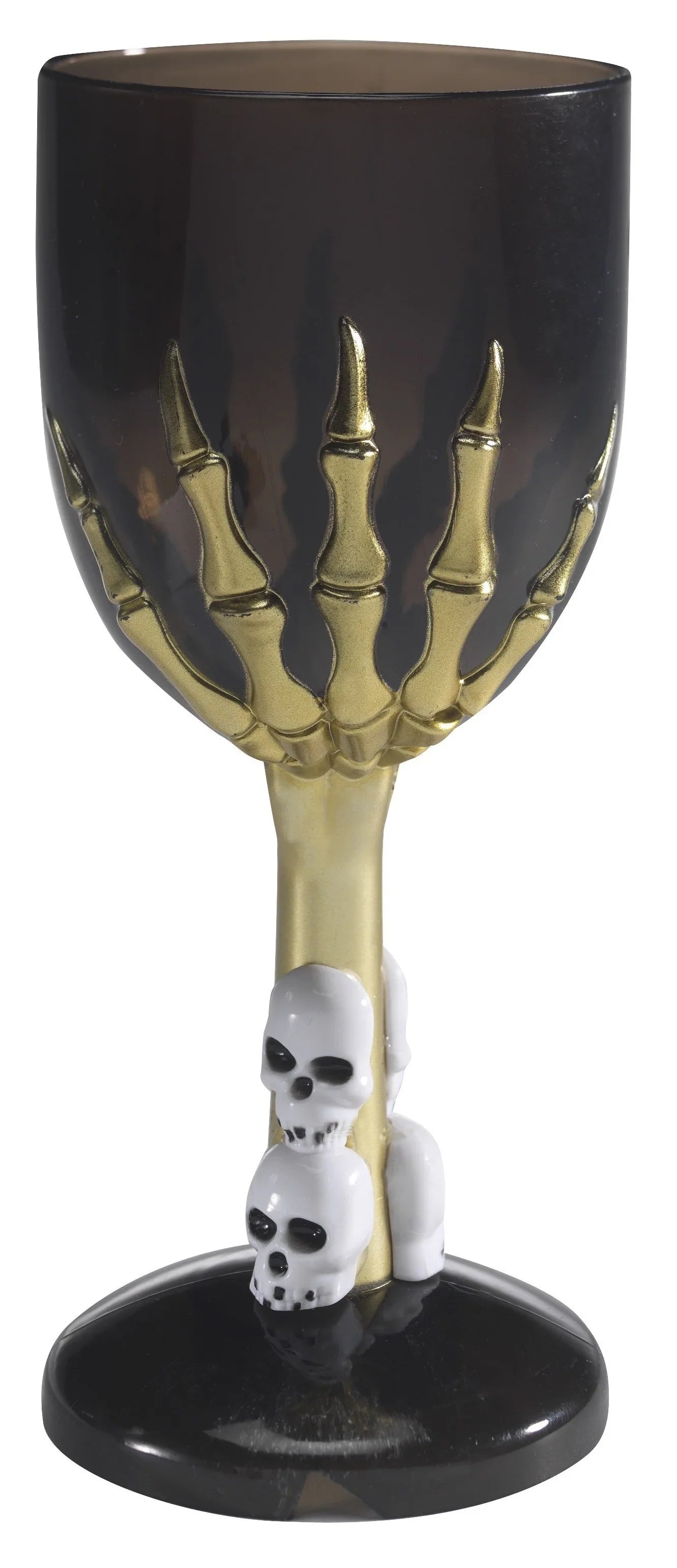 Copa Gótica Negra con Calaveras Halloween Smiffys