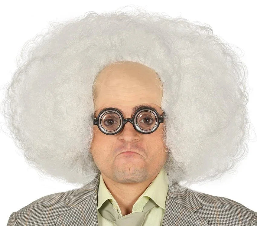 Peluca Blanca Natural con Calva Pelucas Blancas Guirca