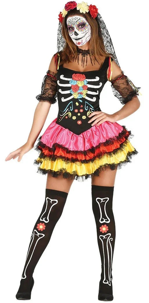 Disfraz de Catrina Colorida para Mujer Catrina Guirca