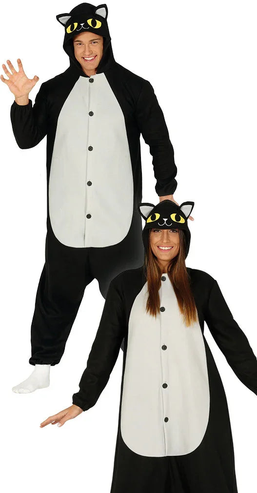 Disfraz de Gato Negro Pijama Adulto Gato Guirca