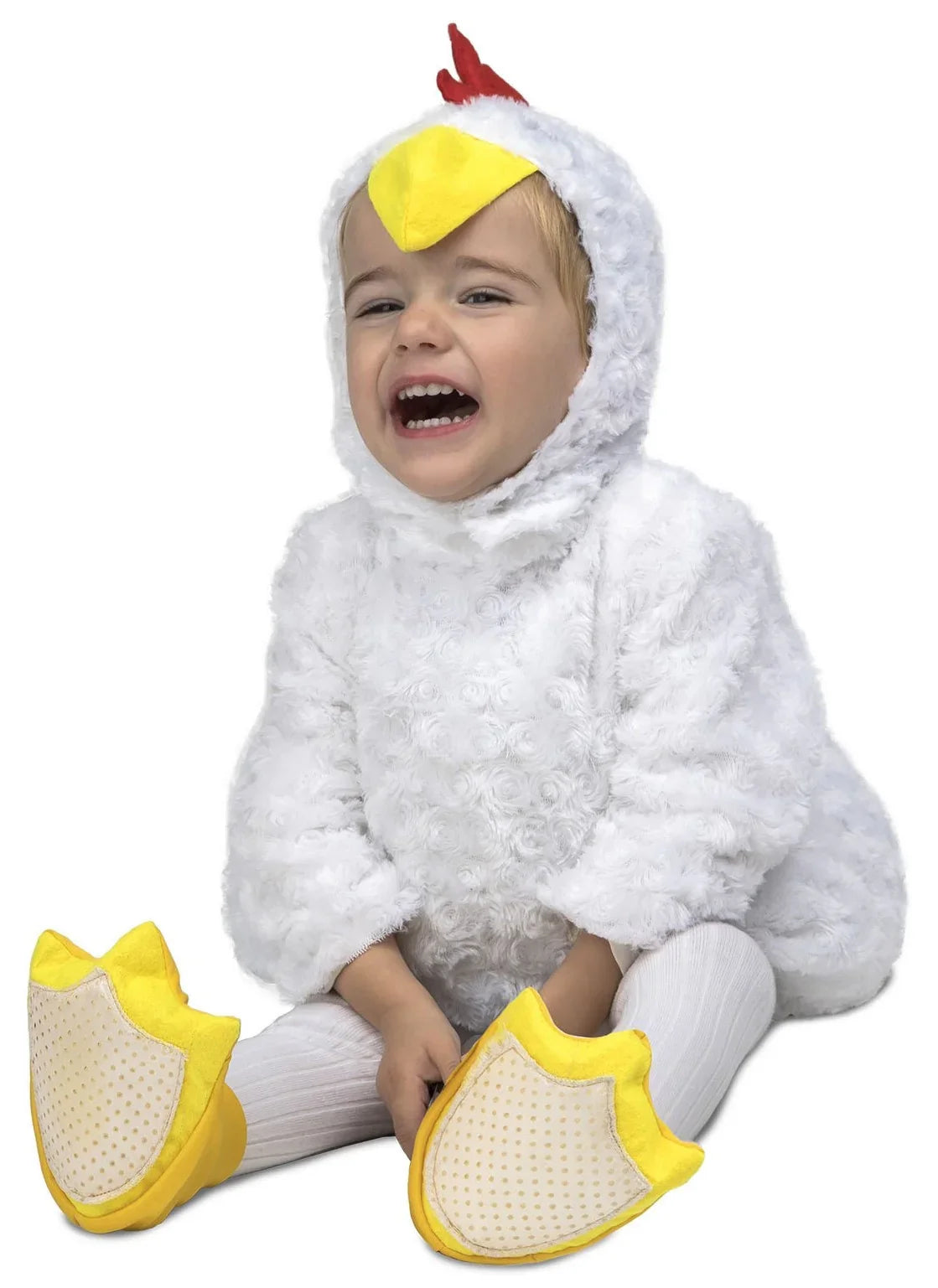 Disfraz de Pollito Blanco de Peluche para Bebé Pollo y Gallina Viving