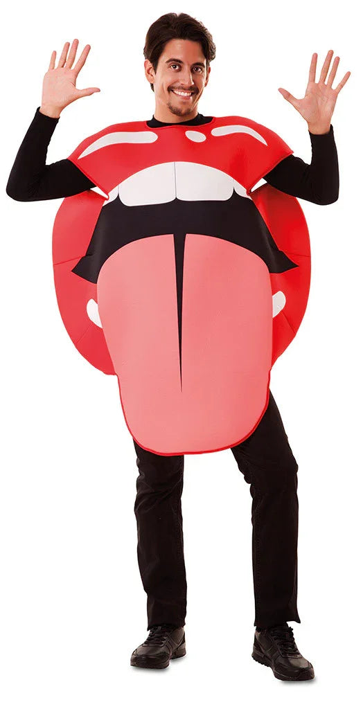 Disfraz de Boca con Lengua para Adulto Emoticonos EuroCarnavales