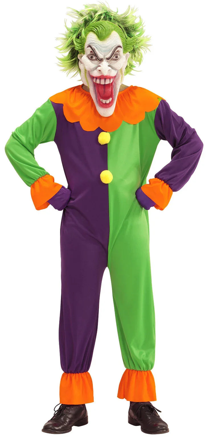 Disfraz de Payaso Psicópata Morado y Verde para Niño Payasos Asesinos Widmann