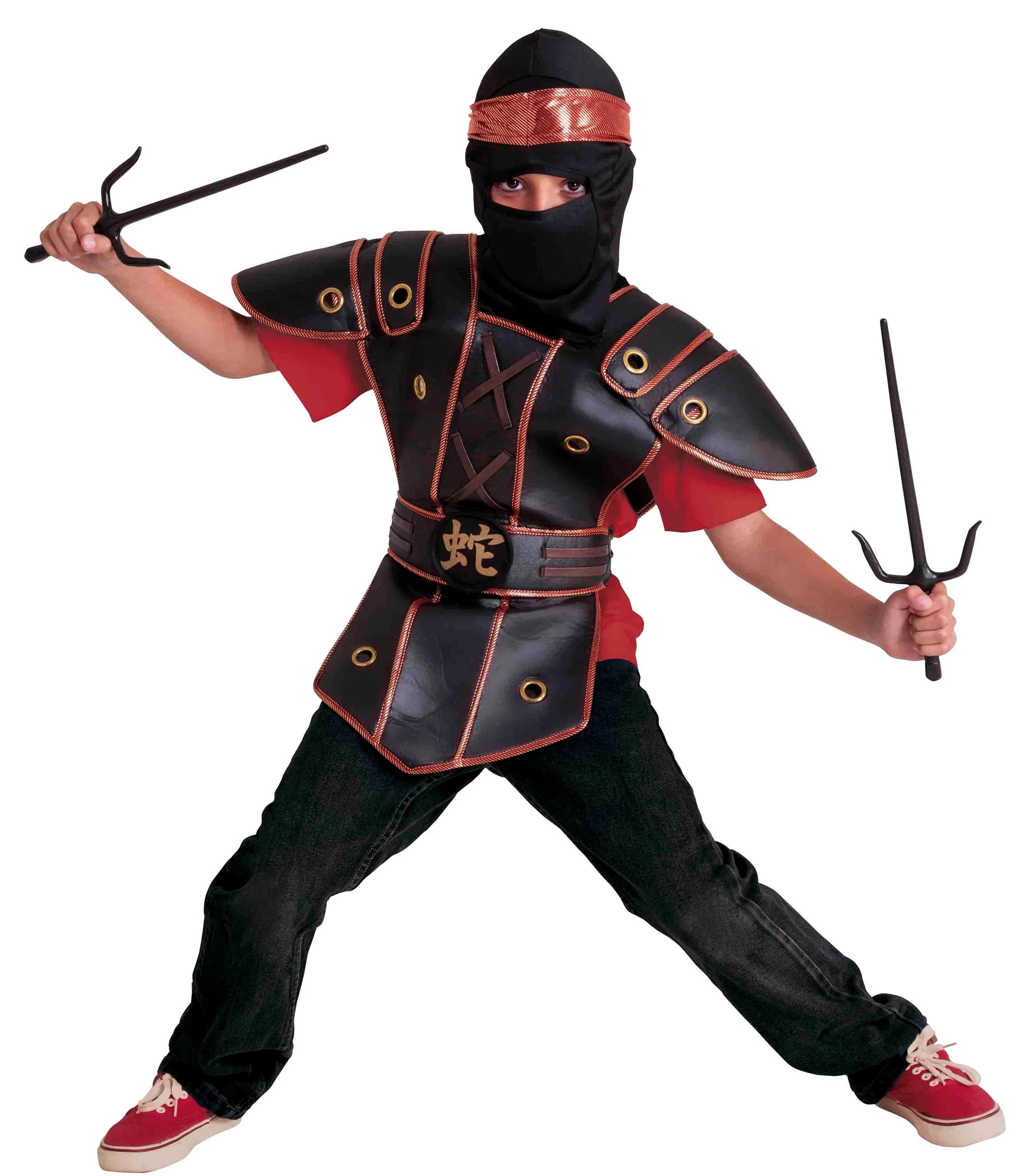 Disfraz de Ninja Negro con Peto para Niño Ninjas Rubies