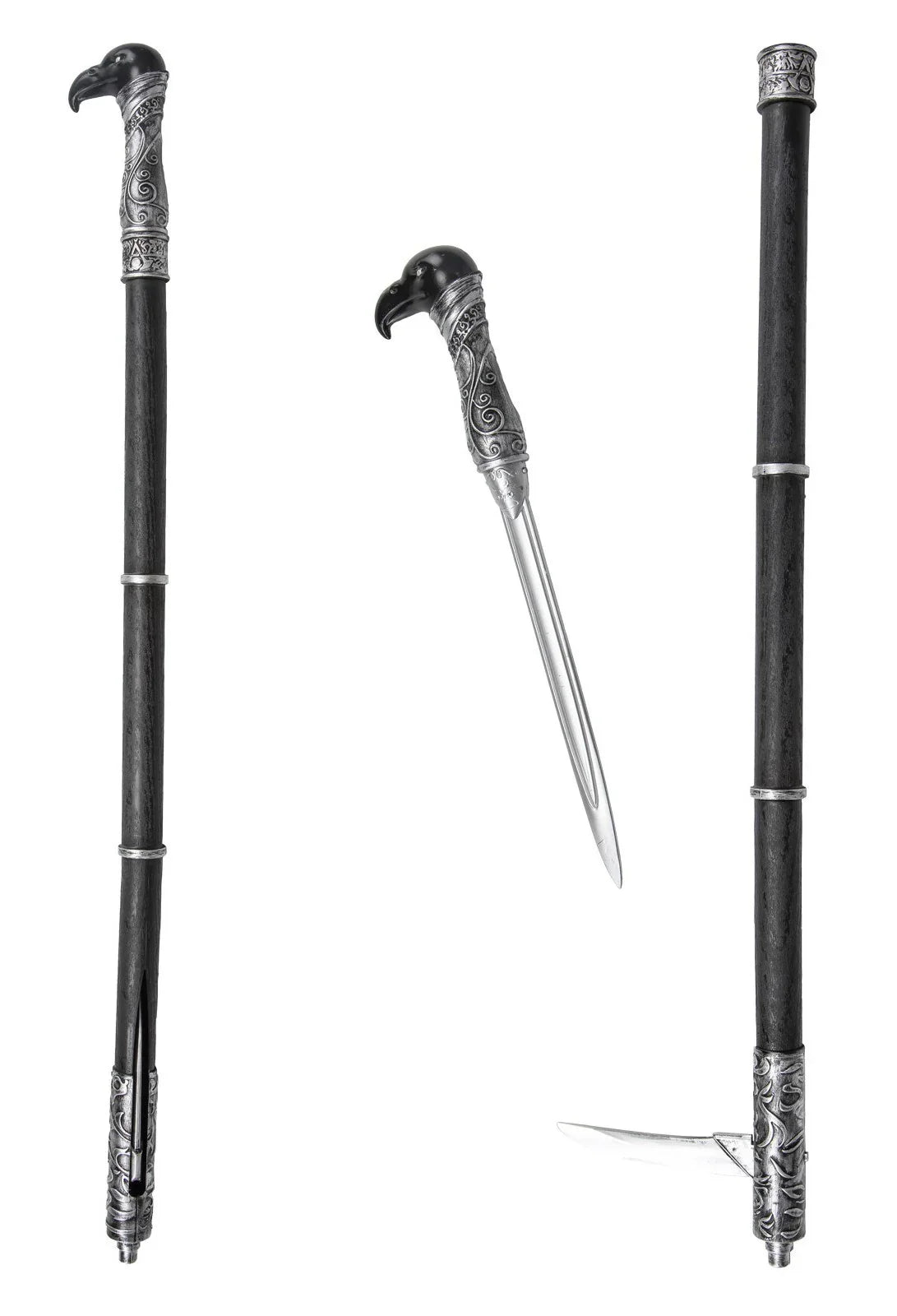 Bastón con Cabeza Águila y Daga Oculta Accesorios Halloween Viving