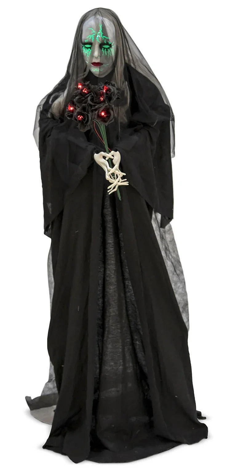 Viuda Negra Fantasma con Luces y Sonido Decoración Halloween Viving