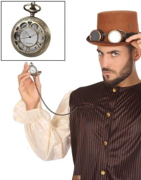 Reloj de Bolsillo Steampunk con Cadena Steampunk Atosa