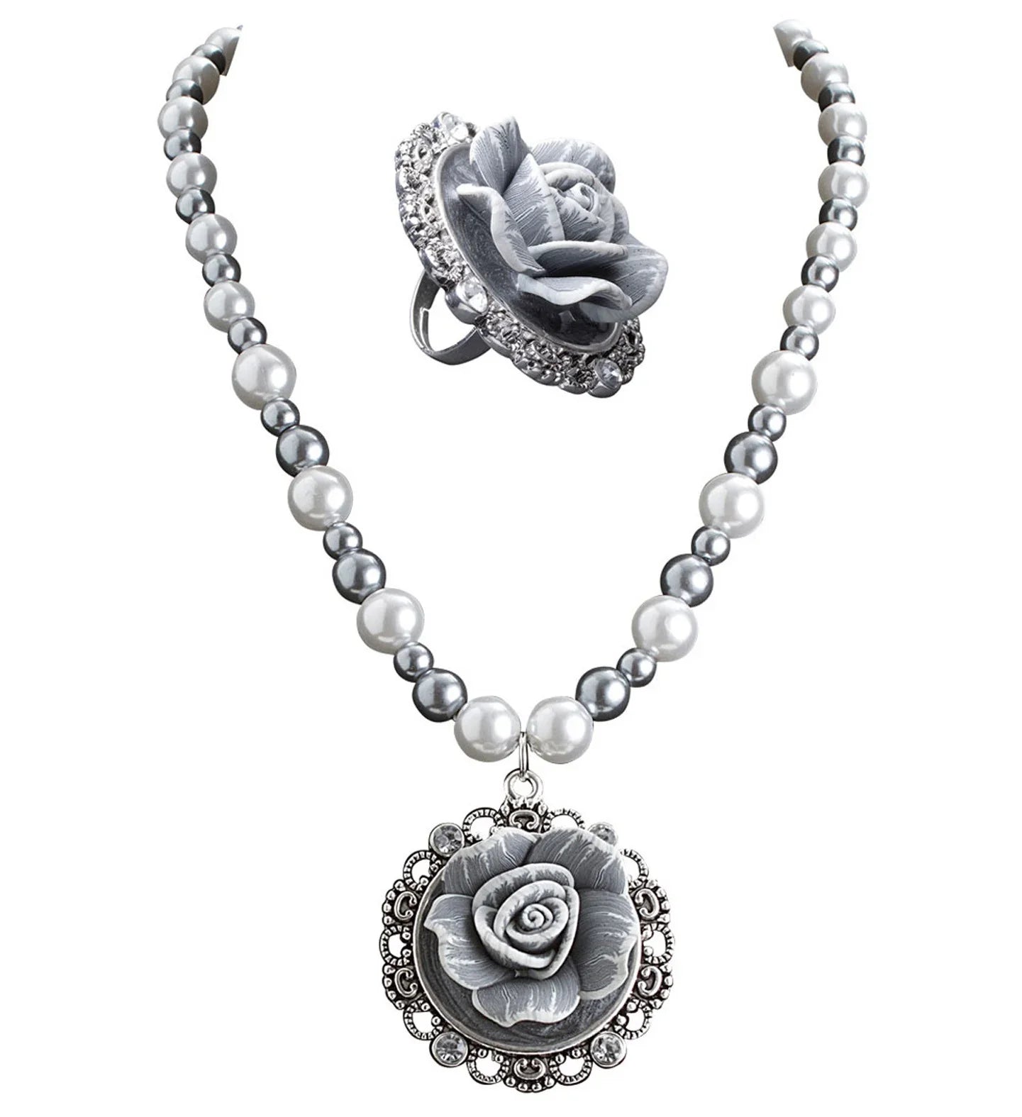 Collar de Perlas con Colgante y Anillo Barroco COMPLEMENTOS Widmann