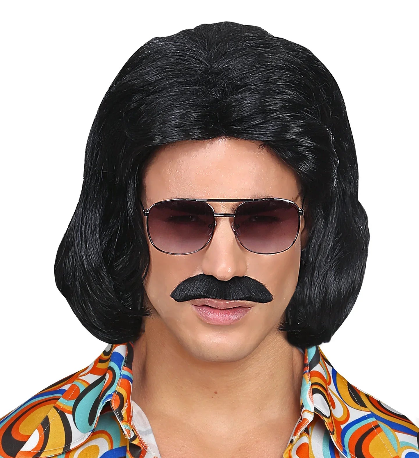 Peluca Morena Años 70 con Bigote Pelucas Morenas Widmann