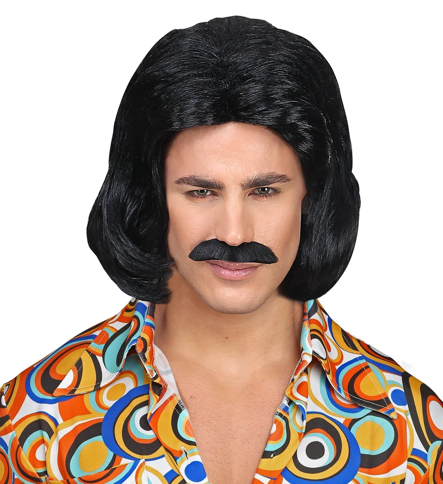 Peluca Morena Años 70 con Bigote Pelucas Morenas Widmann