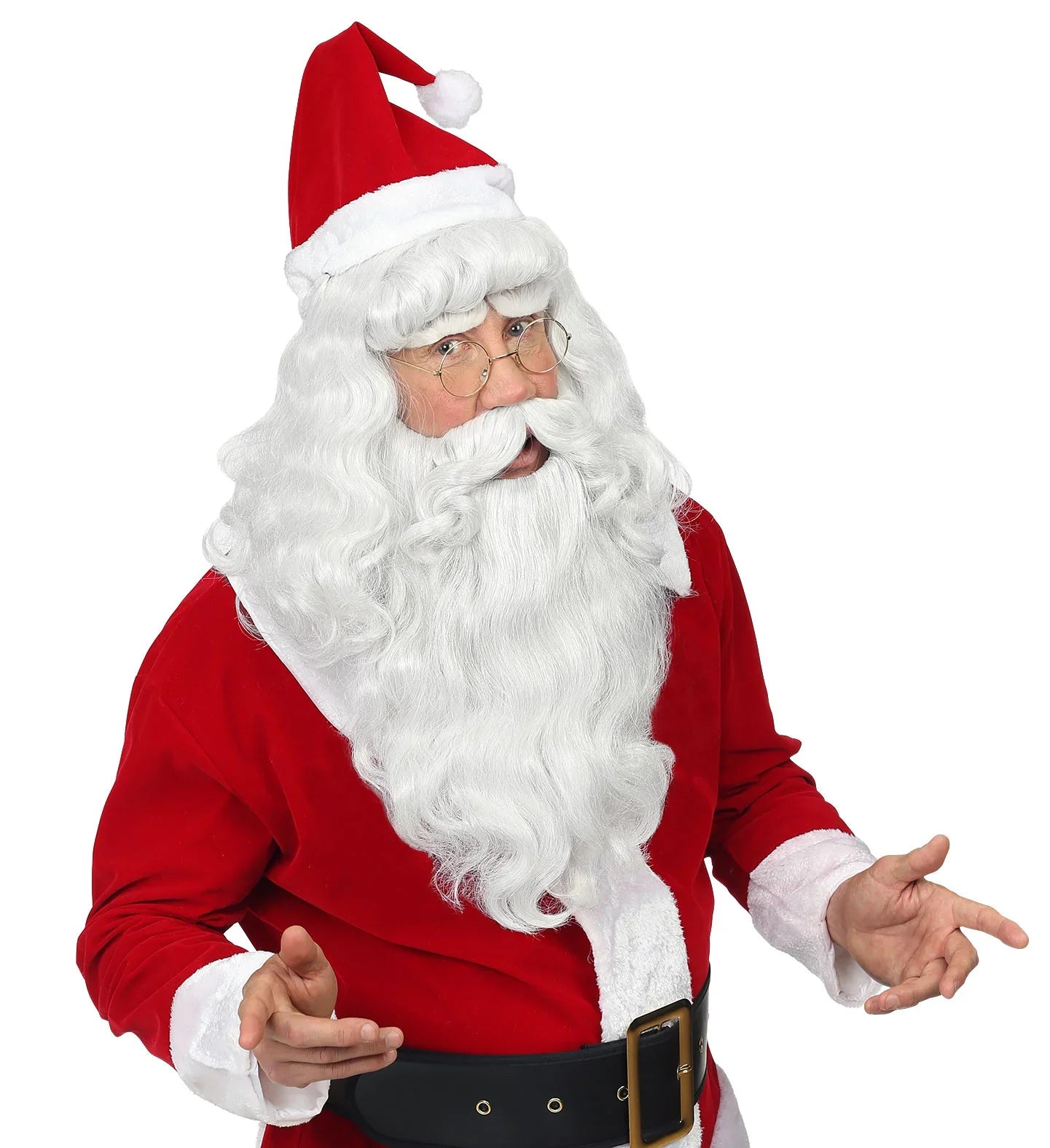 Peluca Blanca de Papá Noel con Bigote y Barba Larga Complementos Navidad Widmann