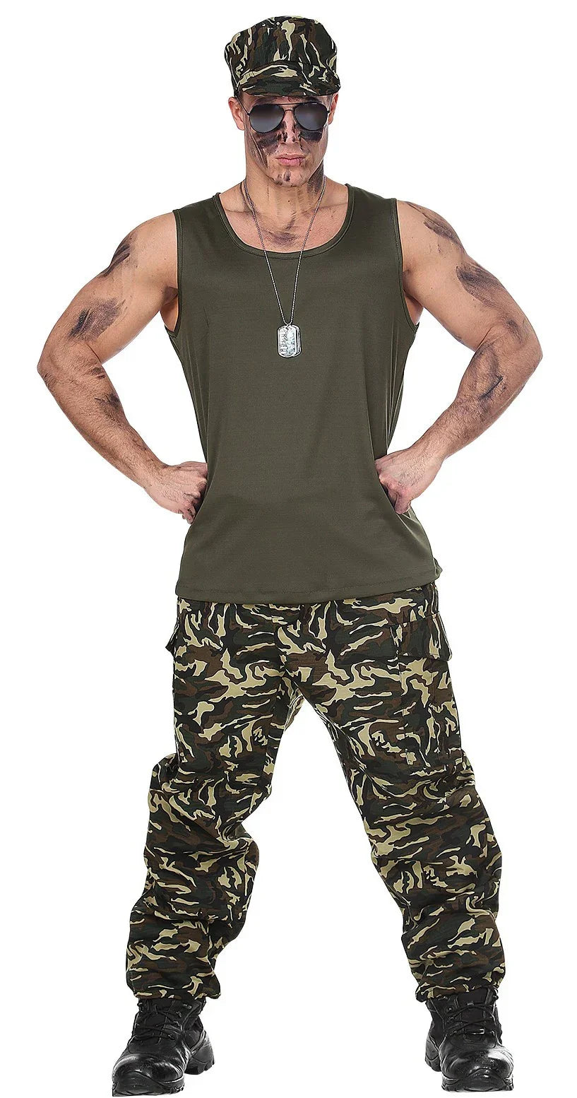 Disfraz de Comando Militar para Adulto Camuflaje Widmann