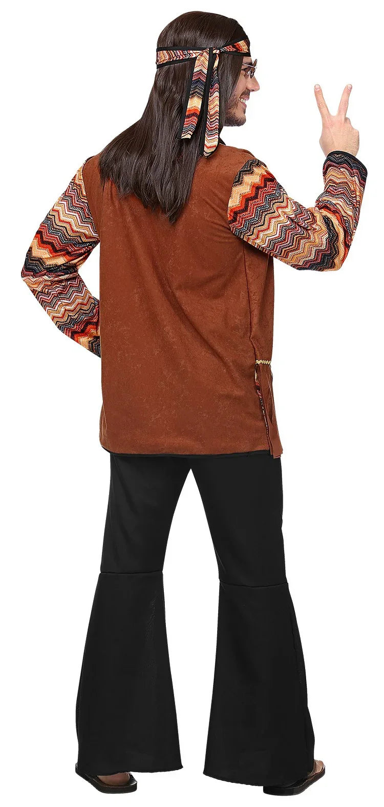 Disfraz de Hippie Pacifista con Chaleco para Hombre Hippies Widmann