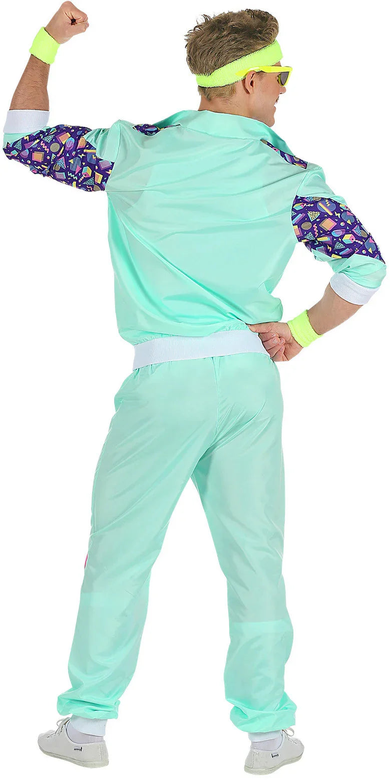 Disfraz Chándal de Táctel Azul 80's para Adulto Años 60, 70 y 80 Widmann