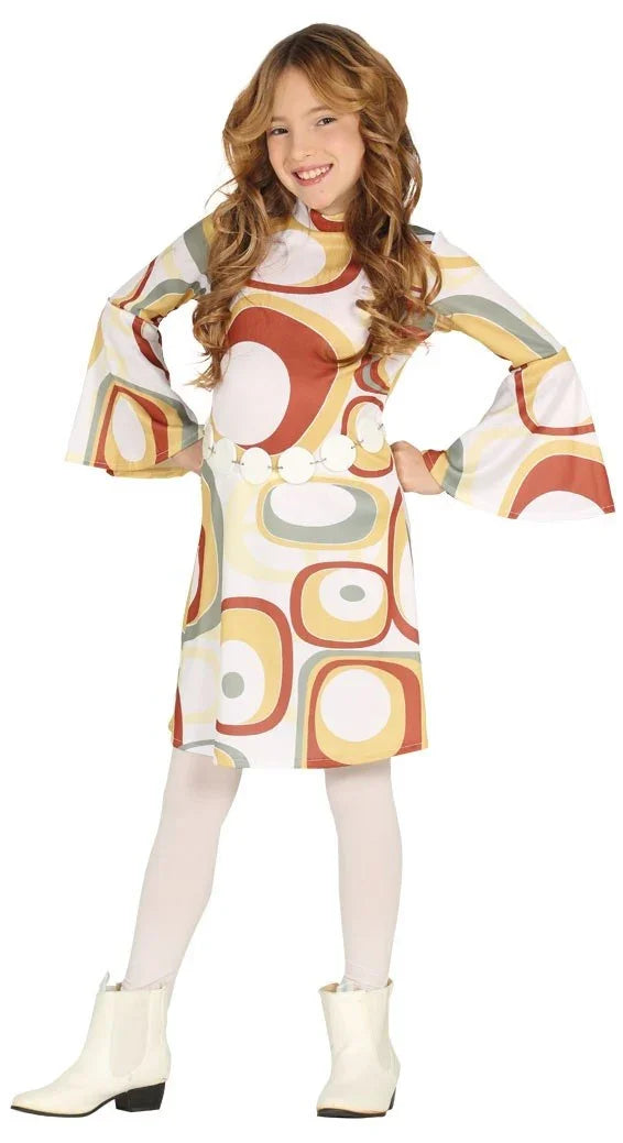 Disfraz de Chica Disco Años 70 para Niña Discotequeros Guirca
